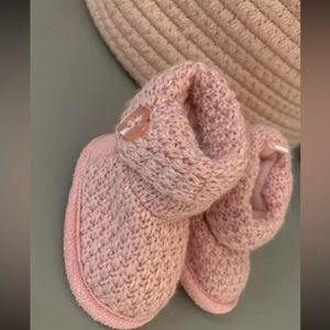 Pink baby booties